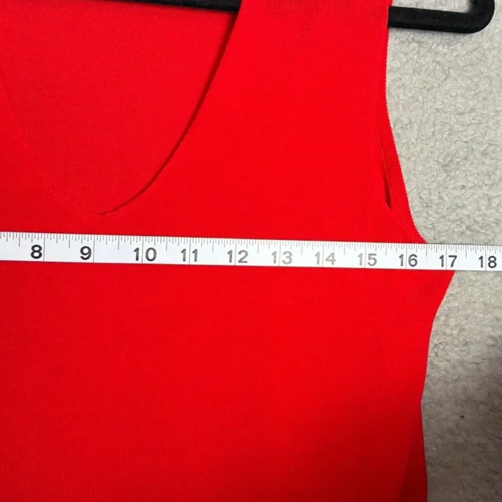 Akris Punto 100% Wool Sleeveless Knit Sweater Red Minimalist Luxury Designer 6